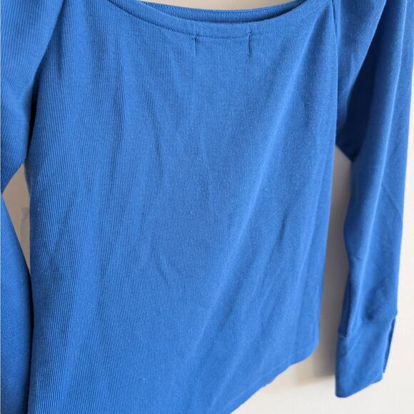 Treasure & Bond Women's Square Neck Pullover Top Long Sleeve Blue Size S - Picture 7 of 9